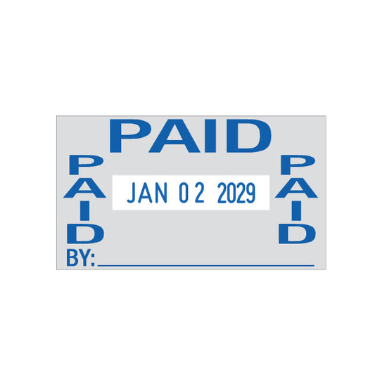 Paid By Date Rubber Stamp