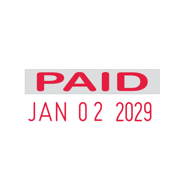 Paid Date Rubber Stamp