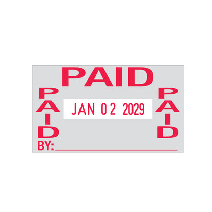 Paid By Date Rubber Stamp