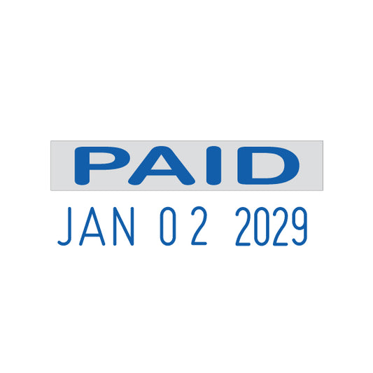 Paid Date Rubber Stamp