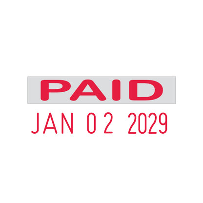 Paid Date Rubber Stamp