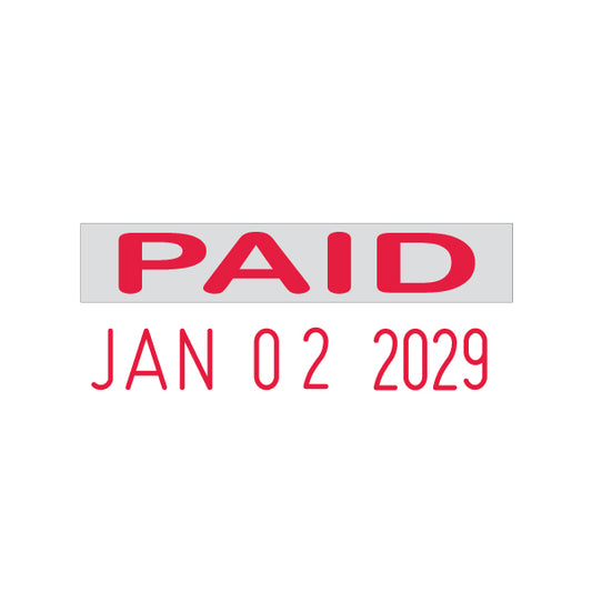 Paid Date Rubber Stamp